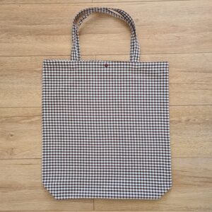 Riidest kott 50x47 cm, põhi 10 cm, truki kinnitusega, Pruun ruudud