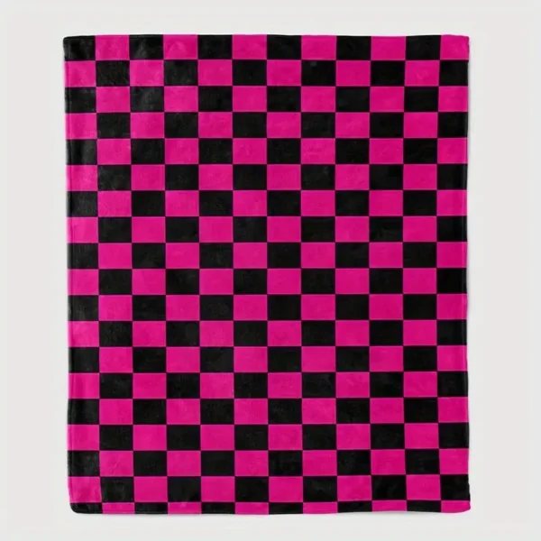 Päevatekk, flanell/pleed, Roosad-mustad ruudud. 150x200 cm - Image 2
