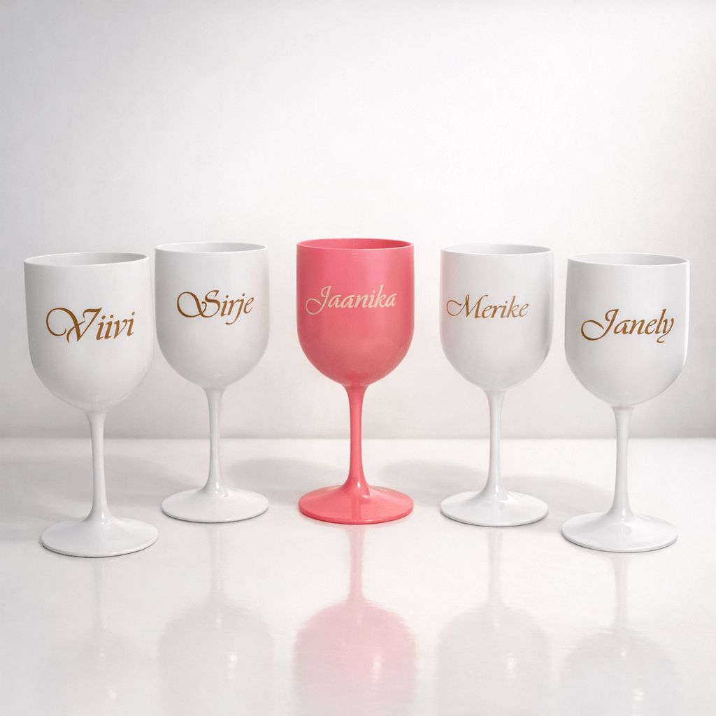 Nimeline pokaal 480 ml, Roosa, must, valge (Plastik)