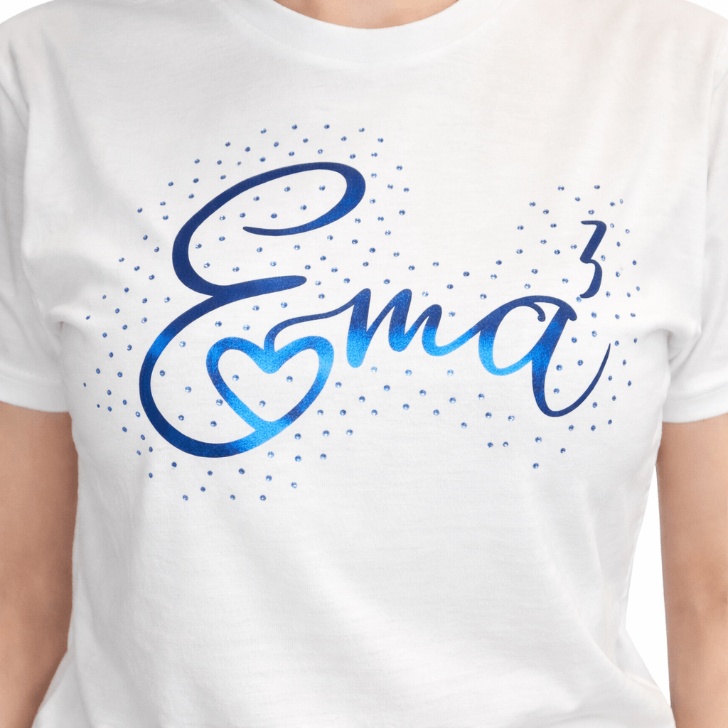 T-särk emale koos laste arvu numbriga + kristallid. 100% puuvill - Image 2